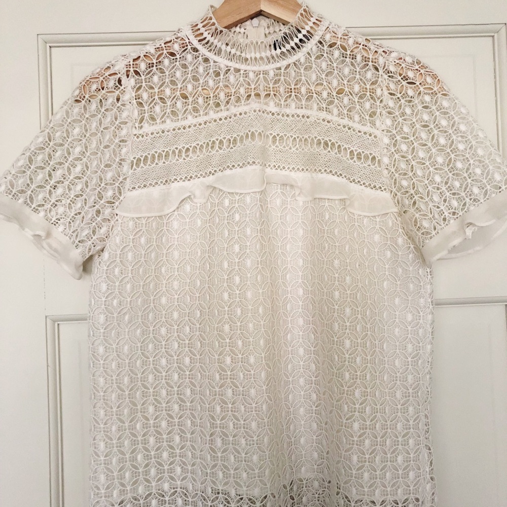 Zara Woman White Crochet Top - S